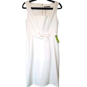 BLACK HALO Size 6 Ann Margaret White Sleeveless Sheath Dress Womens NEW WITH TAG